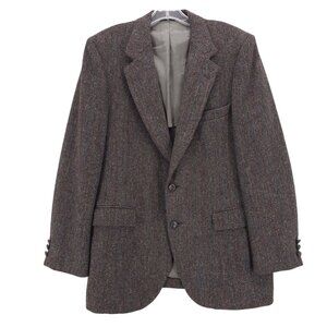 HARRIS TWEED Herringbone Colorful Pure Scottish Wool Blazer Jacket Estimated 42R
